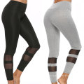 Women shank mesh wrapped leggings seamless butt lift tummy control yoga pants for gym